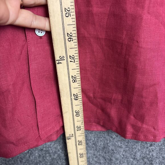 StudioSuits Shirt Mens XL Red Linen Casual Camp - Picture 6 of 9